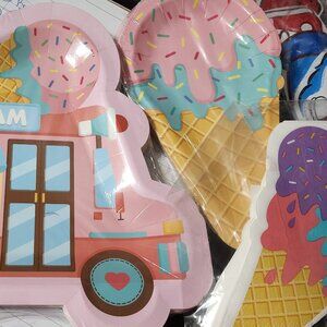 Ice Cream Party Supplies-Plates and Napkins